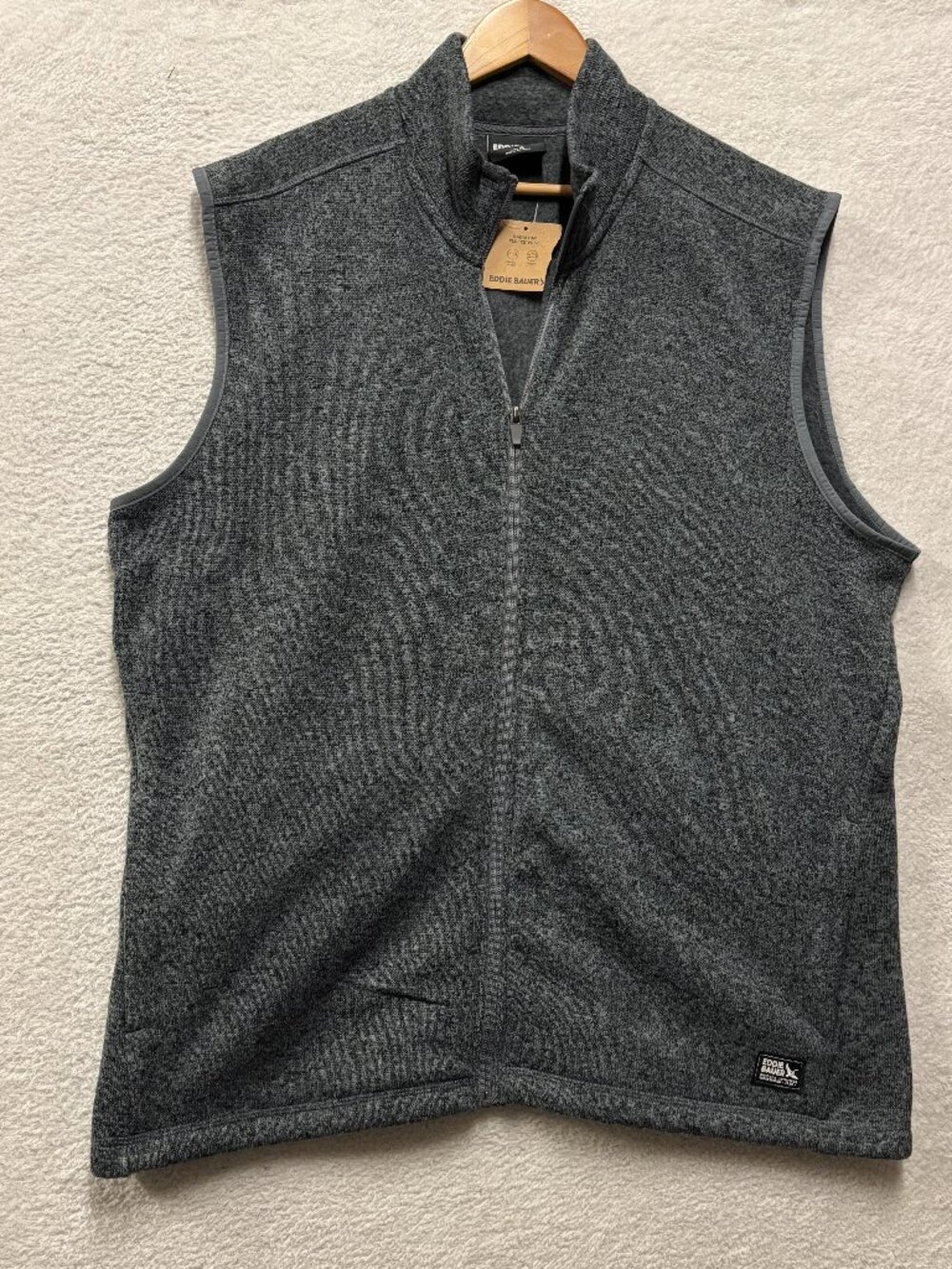 Eddie Bauer Radiator Fleece Vest 3.0 Mens XL NWT Slate Gray Full Zip Stretch